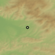 Shaded relief of the 51 km around Dumbrăviţa, drawn from the GMTED2010 grid