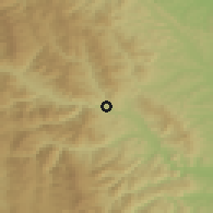 Shaded relief of the 51 km around Asău, drawn from the GMTED2010 grid