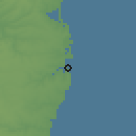 Shaded relief of the 52 km around Eforie, drawn from the GMTED2010 grid