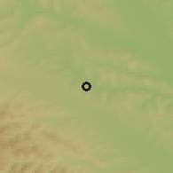 Shaded relief of the 51 km around Fălticeni, drawn from the GMTED2010 grid