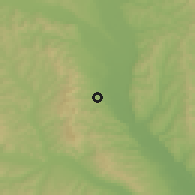 Shaded relief of the 51 km around Faraoani, drawn from the GMTED2010 grid