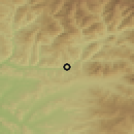 Shaded relief of the 51 km around Feldru, drawn from the GMTED2010 grid