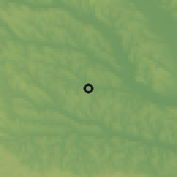 Shaded relief of the 51 km around Focuri, drawn from the GMTED2010 grid