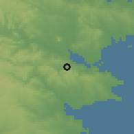 Shaded relief of the 52 km around Babadag, drawn from the GMTED2010 grid