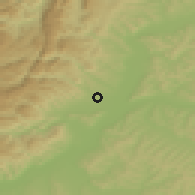 Shaded relief of the 51 km around Galda de Jos, drawn from the GMTED2010 grid
