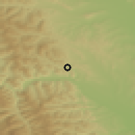 Shaded relief of the 51 km around Gărcina, drawn from the GMTED2010 grid