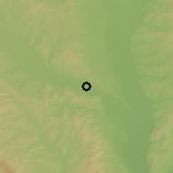 Shaded relief of the 51 km around Gârleni, drawn from the GMTED2010 grid