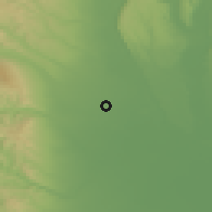 Shaded relief of the 51 km around Garoafa, drawn from the GMTED2010 grid