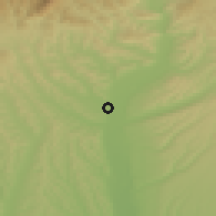 Shaded relief of the 52 km around Băbeni, drawn from the GMTED2010 grid