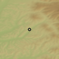 Shaded relief of the 51 km around Ghindari, drawn from the GMTED2010 grid