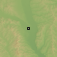 Shaded relief of the 51 km around Bacău, drawn from the GMTED2010 grid