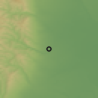 Shaded relief of the 51 km around Gugeşti, drawn from the GMTED2010 grid
