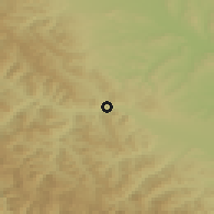 Shaded relief of the 51 km around Gura Humorului, drawn from the GMTED2010 grid