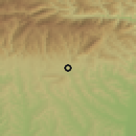 Shaded relief of the 51 km around Horezu, drawn from the GMTED2010 grid