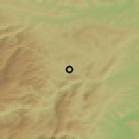 Shaded relief of the 51 km around Iara, drawn from the GMTED2010 grid