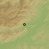 Shaded relief of the 51 km around Ighiu, drawn from the GMTED2010 grid