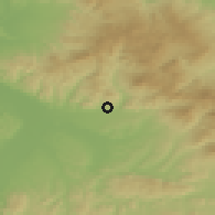 Shaded relief of the 51 km around Baia Mare, drawn from the GMTED2010 grid