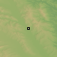 Shaded relief of the 51 km around Lespezi, drawn from the GMTED2010 grid