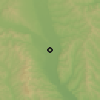 Shaded relief of the 51 km around Letea Veche, drawn from the GMTED2010 grid