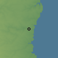 Shaded relief of the 52 km around Limanu, drawn from the GMTED2010 grid