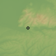 Shaded relief of the 51 km around Lipova, drawn from the GMTED2010 grid