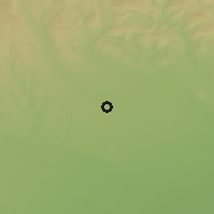 Shaded relief of the 52 km around Lucieni, drawn from the GMTED2010 grid
