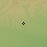 Shaded relief of the 52 km around Ludeşti, drawn from the GMTED2010 grid