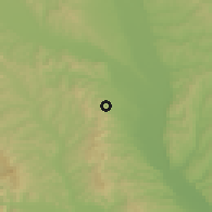 Shaded relief of the 51 km around Luizi-Călugăra, drawn from the GMTED2010 grid