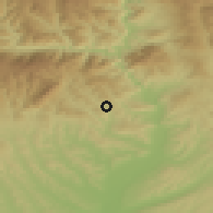 Shaded relief of the 51 km around Băile Olăneşti, drawn from the GMTED2010 grid