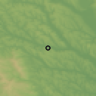 Shaded relief of the 51 km around Lunca, drawn from the GMTED2010 grid