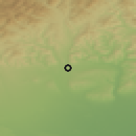 Shaded relief of the 51 km around Măgurele, drawn from the GMTED2010 grid