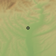 Shaded relief of the 52 km around Mihăeşti, drawn from the GMTED2010 grid