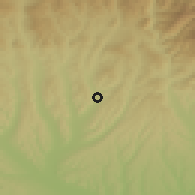 Shaded relief of the 51 km around Mihăeşti, drawn from the GMTED2010 grid