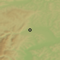 Shaded relief of the 51 km around Mihai Viteazu, drawn from the GMTED2010 grid