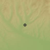 Shaded relief of the 52 km around Mioveni, drawn from the GMTED2010 grid
