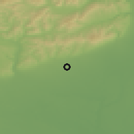 Shaded relief of the 52 km around Mizil, drawn from the GMTED2010 grid