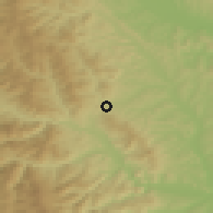 Shaded relief of the 51 km around Moineşti, drawn from the GMTED2010 grid