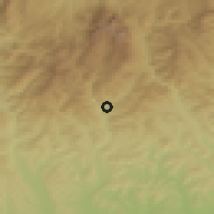 Shaded relief of the 51 km around Moroeni, drawn from the GMTED2010 grid