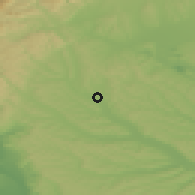 Shaded relief of the 52 km around Motru, drawn from the GMTED2010 grid