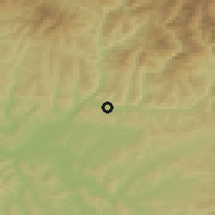 Shaded relief of the 51 km around Năsăud, drawn from the GMTED2010 grid