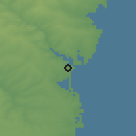 Shaded relief of the 52 km around Năvodari, drawn from the GMTED2010 grid