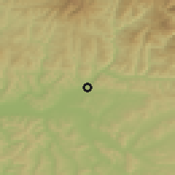 Shaded relief of the 51 km around Nimigea, drawn from the GMTED2010 grid