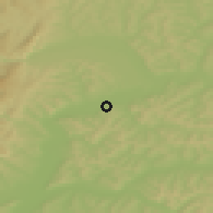 Shaded relief of the 51 km around Ocna Mureş, drawn from the GMTED2010 grid