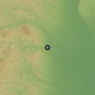 Shaded relief of the 51 km around Odobeşti, drawn from the GMTED2010 grid