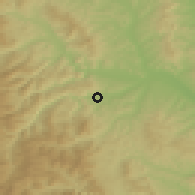 Shaded relief of the 51 km around Oituz, drawn from the GMTED2010 grid