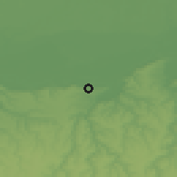 Shaded relief of the 52 km around Ostrov, drawn from the GMTED2010 grid