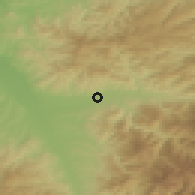 Shaded relief of the 51 km around Oţelu Roşu, drawn from the GMTED2010 grid