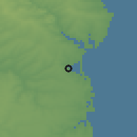 Shaded relief of the 52 km around Ovidiu, drawn from the GMTED2010 grid