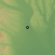 Shaded relief of the 51 km around Pădureni, drawn from the GMTED2010 grid