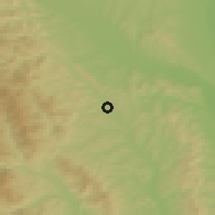 Shaded relief of the 51 km around Pârjol, drawn from the GMTED2010 grid